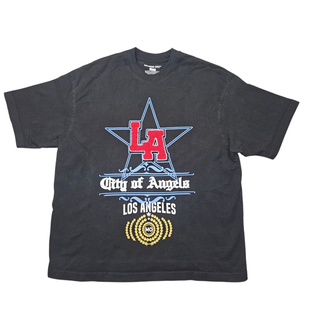 Members Only City of Angels Los Angeles Graphic T-Shirt Black Sz S/P